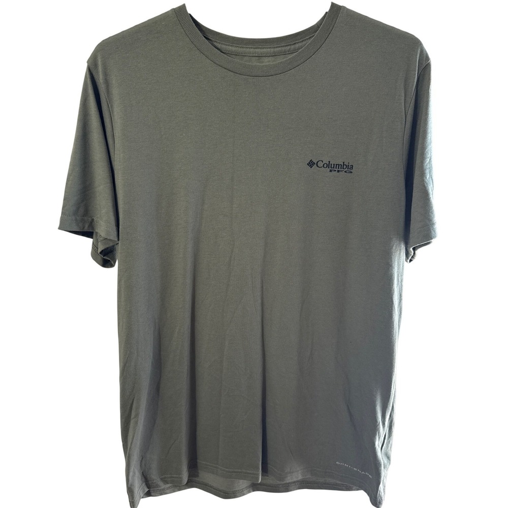 Columbia PFG Mens Green Fish Flag Graphic T-Shirt Omni-Shade FO6363 Medium